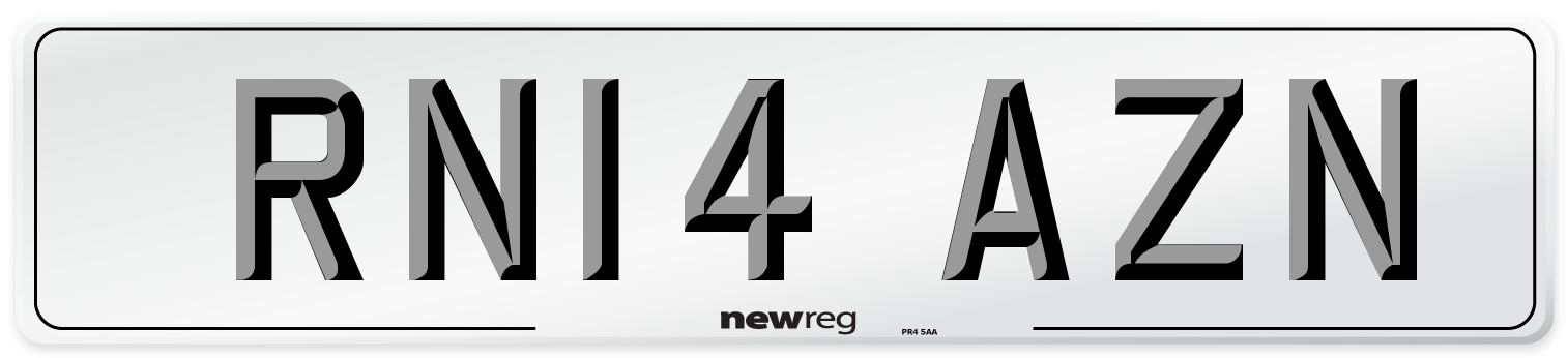 RN14 AZN Number Plate from New Reg